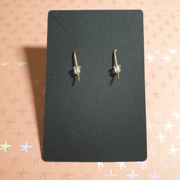 Vintage Facited Rhinestone Earrings Square Chocolate Brown Crystal Women Fashion - Picture 3 of 3